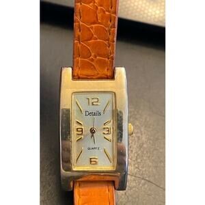 Women's 20mm Details Watch, Gold Tone with Tan Band, New Battery